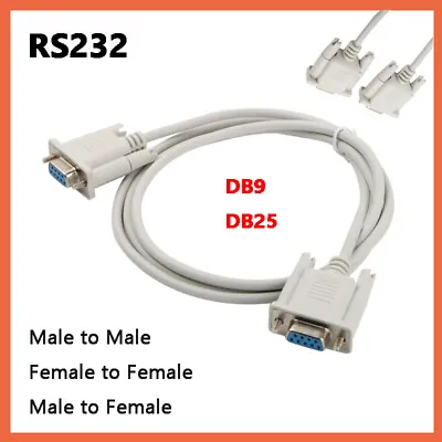 Serial RS232 Cable Lead Plug Port Adapter Connector 9 Pin DB9 DB25 Male / Female • $3.29