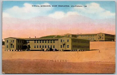 Camp Pendleton California 1940s WWII Postcard Typical Military Barracks • $7.65