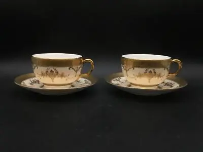 Set Of 2 Minton Riverton K227 Tea Cup & Saucer Sets (4 Piece Lot) Ch7022 • $149.95