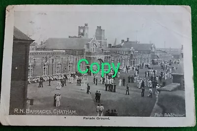 Pre Wwi Royal Navy Barracks  Chatham Real Photographic Postcard. Named.  • £5