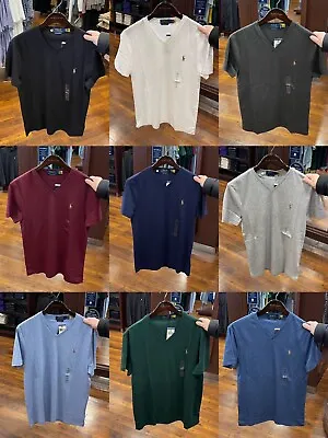 $35 • Buy Polo Ralph Lauren Mens V Neck Short Sleeve T Shirt- Custom Slim Fit