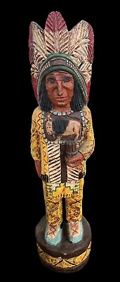 Vintage Frank Gallagher 31” Inch Tall Hand Carved And Painted Cigar Store Indian • $2295
