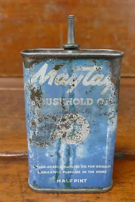 Vintage Maytag Household Oil Half Pint 8oz Lead Top Handy Oiler Metal Oil Can • $24.95