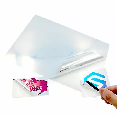 A4 Silver Vinyl Sticker Paper Glossy Waterproof Metallic Sheet Inkjet & Laser • $82.05