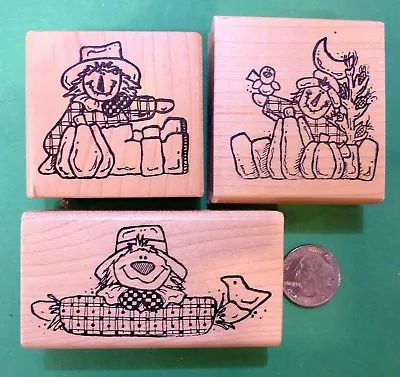 Kountry Scarecrows Of Korn Kounty - Autumn Selection Of Wood-mtd. Rubber Stamps • $5.50