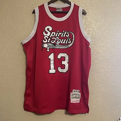 Moses Malone Spirit Of St Louis Mitchell And Ness Hardwood Classics Jersey 2XL • $49.99