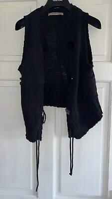 £8 • Buy SEE BY CHLOÉ Knitted Waistcoat, Black, Well Worn, Still Nice, Linen Mix, Small.