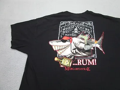 Margaritaville Shirt Adult 2XL Black Rum Shark Jimmy Buffet Parrot Mens XXL • $24.89