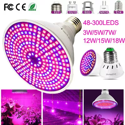 £4.91 • Buy UK 300 LED Plant Grow Light Bulb Greenhouse Indoor Veg Flower Plant Growing Lamp