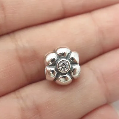 $29.99 • Buy 925 Sterling Silver Pandora C Z Floral Bead Charm