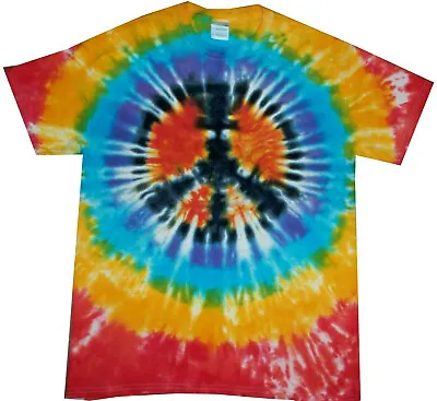 T Shirt Tie Dye All Sizes  Rainbow Peace C.N.D Hand Crafted In The UK • £16.75