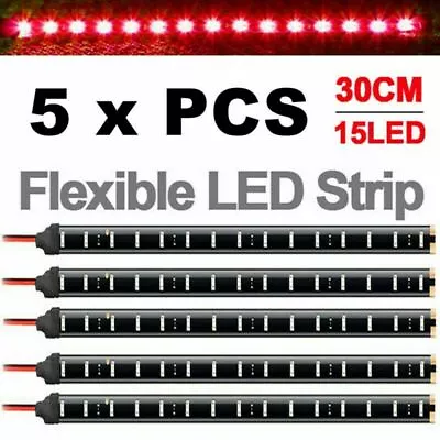 5 PCS 12V 12  1FT 15SMD Flexible LED Strip Light Waterproof For Car Truck Boat • $7.99