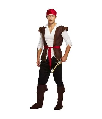 Pirate Caribbean Man Costume Medium Adult Mens Fancy Dress Jack Sparrow • £14.99