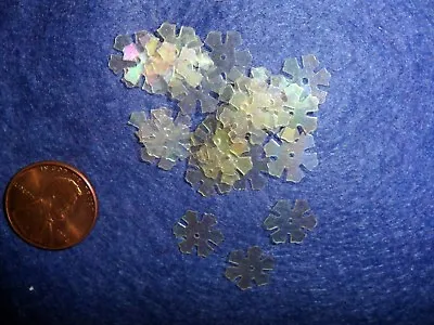 Iridescent Snowflake Shaped Sequins - Made In France - Vintage • $2.99