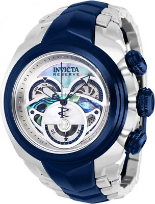 Invicta Reserve Elite Metallic Dark Blue And Silver 54mm Abalone Watch • $327