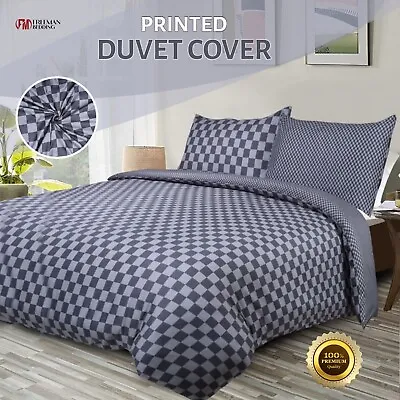 Luxury Reversible Duvet Cover Bedding Set Quilt Cover Single Double King Size • £2.99