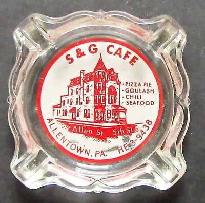 Allentown PA. Vintage 1950s Glass Advertising Restaurant ASHTRAY Seafood Pizza • $16.50