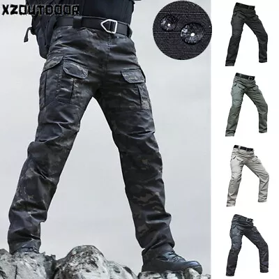 Waterproof Mens Tactical Pants Cargo Combat Military Trousers Resistant Casual • $37.04