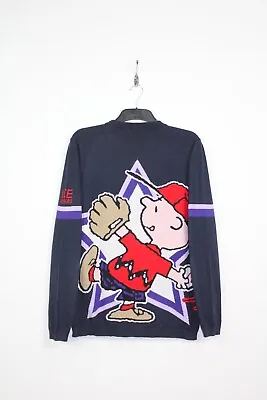 ICEBERG ICE 90s VINTAGE PEANUTS CHARLIE BROWN BASEBALL SCENE CARDIGANSIZE:LARGE • $138.96