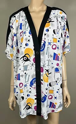 Vintage The Clothing Company Retro Space Print Button Up Top - Size 24 • $25