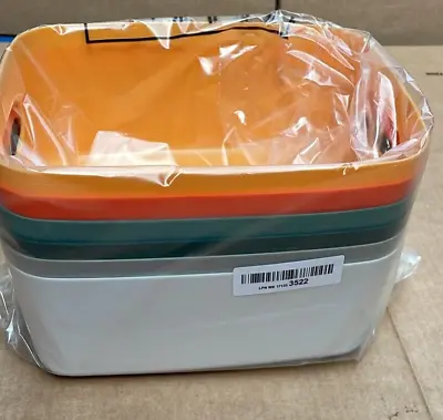 £9.59 • Buy 6Pcs Plastic Storage Boxes, Multiple Colors Storage Baskets, 24.5x16x9cm
