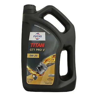 £56.95 • Buy Fuchs Titan GT1 Pro V SAE 0W-20 0W20 Premium Performance Engine Oil - 5 Litres