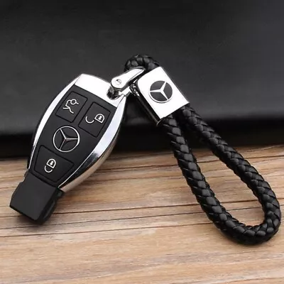 ✅Mercedes Benz AMG✅Luxury Leather Braided Keyring Key Chain Fob Gift FAST SHIP • $6.05