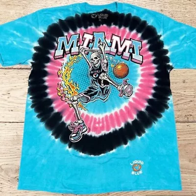 Miami Heat Dunker Basketball Grateful Dead Liquid Blue Shirts XL/L/M • $28