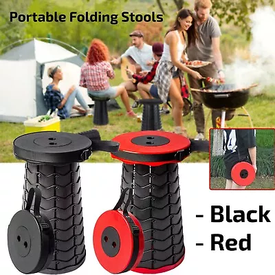 Folding Stool Portable Telescoping Seat Camping Retractable Adjustable Outdoor • £9.95