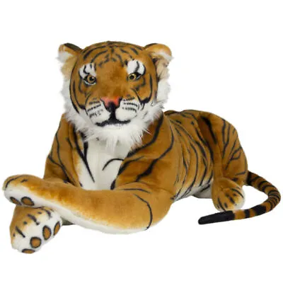 Large Tiger Plush Animal Realistic Cat Orange Bengal Soft Stuffed Pillow Toy  • $26.98