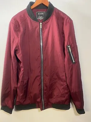 Men's Maroon H. T Niao Size 3XL Zip Up Jacket Coat • $29.99