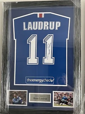 £250 • Buy Framed Brian Laudrup Signed Glasgow Rangers Football Shirt With Coa