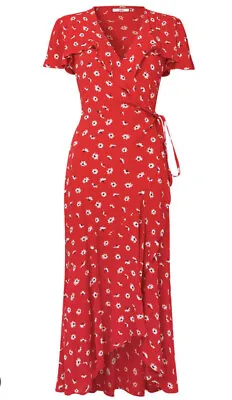 Joe Browns Francesca Frill Dress Ladies Red Size 10 #REF • £19.99