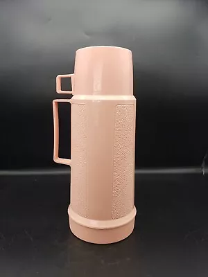 Vtg PINK THERMOS Beverage Container Quart Size Narrow Neck Glass Liner Old Style • $25