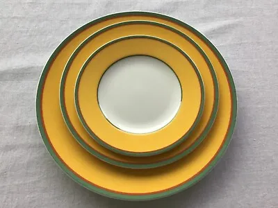 Set Of 3 Villeroy & Boch Luxembourg Yellow Trim Plates All Mint • $45.99