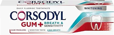 Corsodyl Gum+ Breath & Sensitivity Toothpaste Whitening 75ml • £5.86