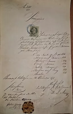 1873 Altofen Hungary Jewish Document Signed By Rabbi Gabriel Graag • $0.99