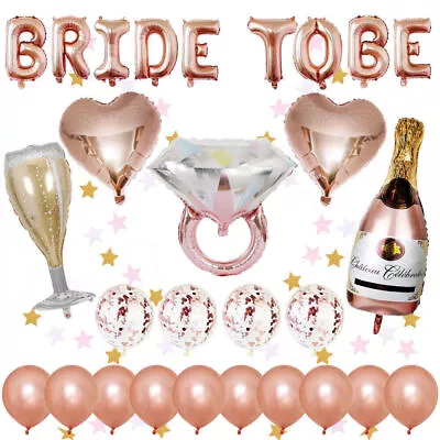 Rose Gold Bachelorette Party Decoration Supply Bride To Be Balloons Set Decors • $20.29