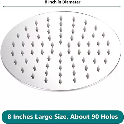 6/8/10/12 Inch Round Shower Head Overhead Rainfall Stainless Steel Shower Head • $13.99