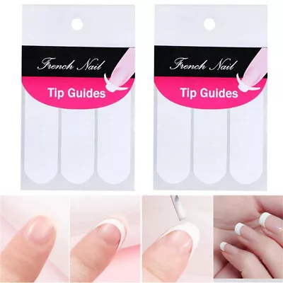 French Tip Stencil Guides Nail Art Stickers Template Manicure Tool Oval Lines UK • £2.31