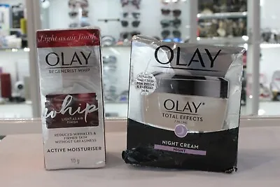 $24 • Buy Olay - Total Effects 7 In One Night Cream Moisturiser 50g & Regenerist Whip 10g