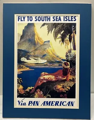 Fly To South Seas Isles Via Pan American MCM Travel Poster Lawler • $75