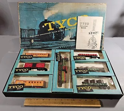 Vintage Tyco Ho Train Set W.&a.r.r. Locomotive & Tender & 6 Cars All Boxed  • $56