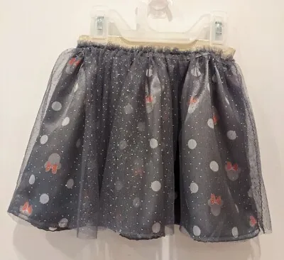 Disney Junior Minnie Mouse Silver Tulle Tutu Layered Skirt - Size 4T • $10.99