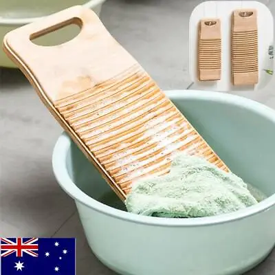 Bamboo Washing Clothes Washboard M/L Home Laundry Board Wooden Durable Thickened • $23.50