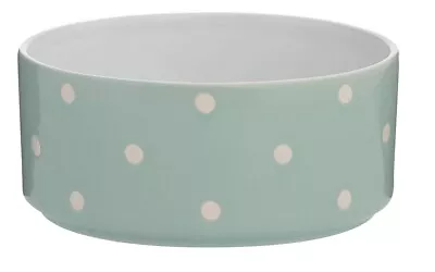 Mason Cash Polka Dot Pet Bowl - 18cm Dog - Sage Green • £13.09