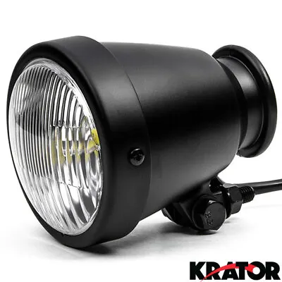 Motorcycle Black Mini LED 4.25  Scooter Cruiser Head Light Lamp Bike Universal • $17