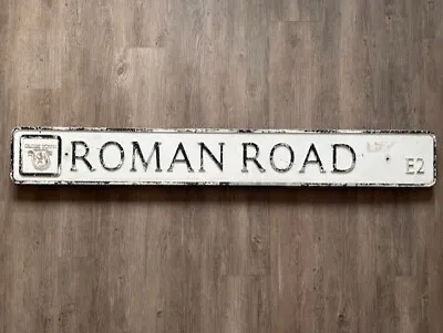 Original Heavy Alumium Vintage Roman Road E2 London Street Sign • £425