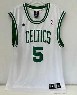 Adidas NBA Boston Celtics White Jersey Garnett #5 Men's Size L Defected As Is • $20