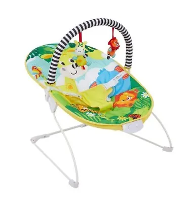 Baby Bright Colour Safari Bouncer With Soothing Music Vibration And Toys 0m+ 695 • £29.99